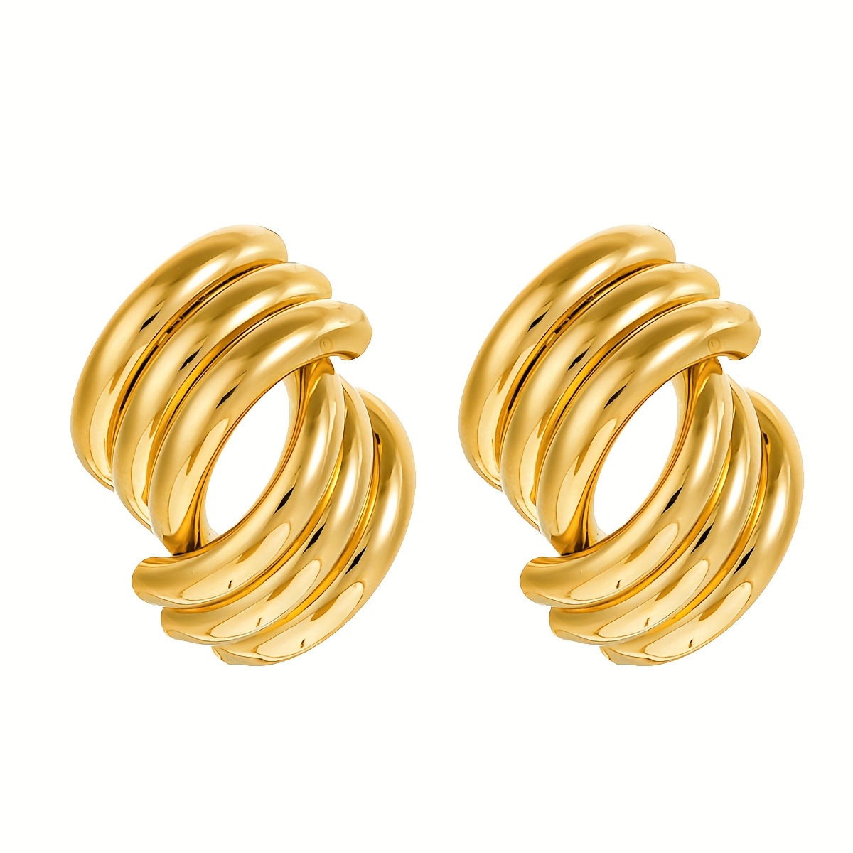 Geometric Cross Hoop Earrings - Stylish Light Earring